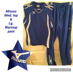 Mizuno Ladies Sports Top (Med) & Warm-up Pants (Lg.)