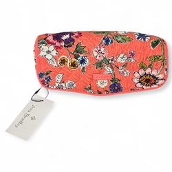 Vera Bradley Pink Floral Quilted Makeup Cosmetic Sunglasses Zipper Case Bag