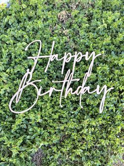 Happy Birthday Laser Cut Wood Sign Backdrop Custom Names 