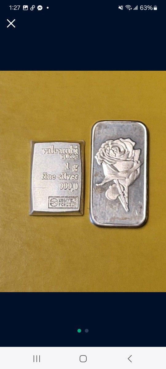 2g Silver Bundle [1g Rose] [1g Valcambi Bar] Both In Case  