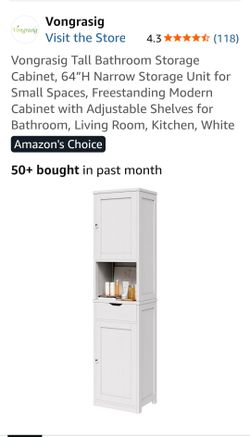 Tall bathroom storage cabinet