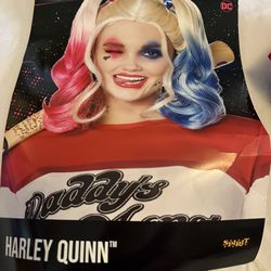 Women’s Harley Quinn Wig And Coat Size Small 