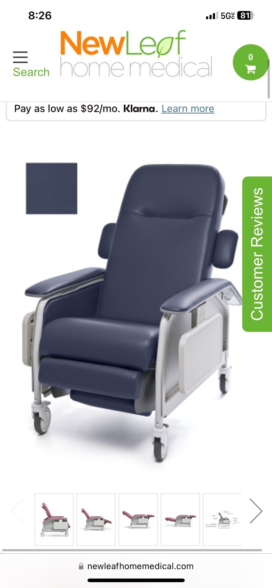 Lumex Clinical Care Recliner, Dialysis, Infusion Chair