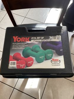 York Barbell weight set