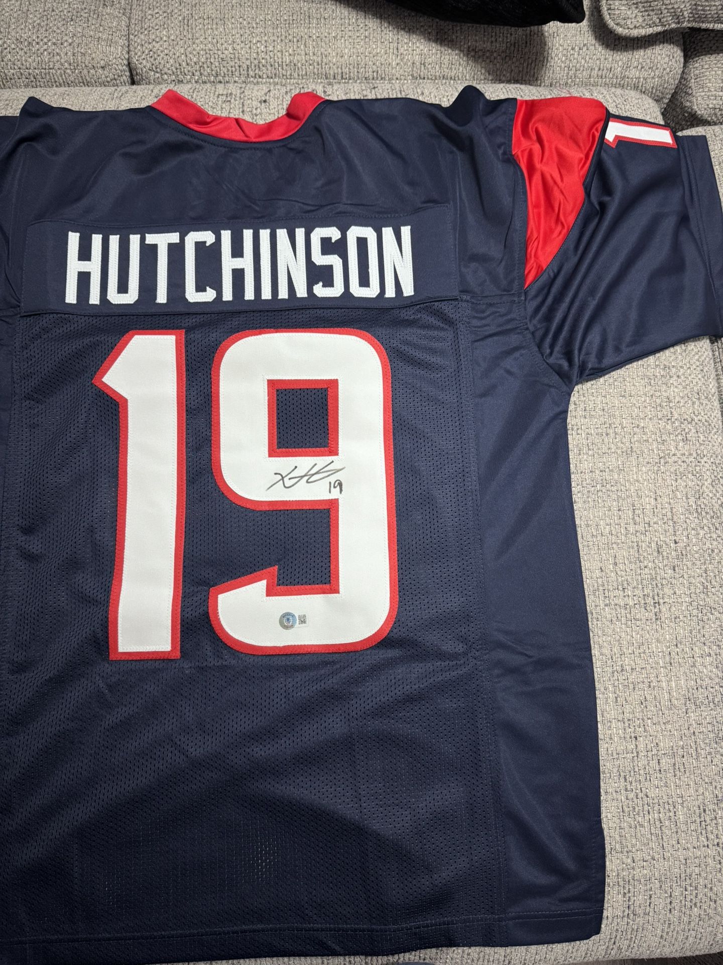 Xavier Hutchinson Signed Autograph Custom Jersey - Beckett Coa - Houston Texans