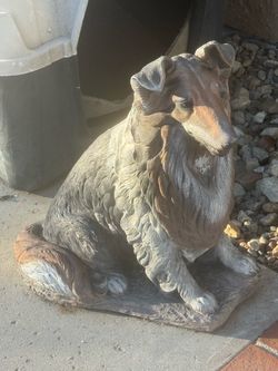 Heavy Cement Statue of Sheltie Dog