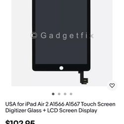 iPad Air 2 Or iPad Pro 1st Gen LCD+Digitizer Assembly