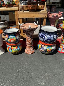 Talavera birdbath