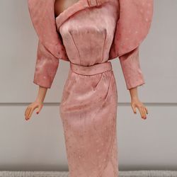 Barbie Vintage Satin N Rose Set Clothing Dress 