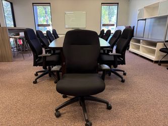 Black High-Back Office Chair with Casters