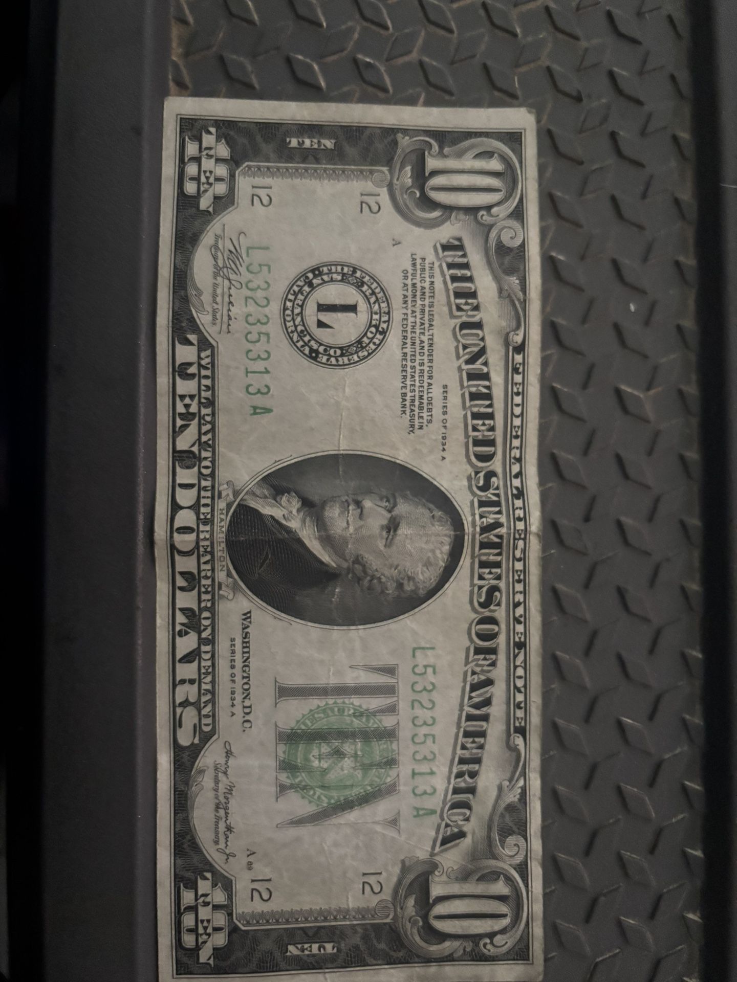 10 Dollar Bill From 1934 