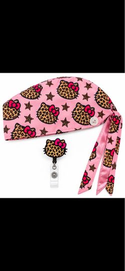 Hello Kitty Scrub Cap with Badge Reel