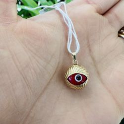 10k Red Evil Eye Charm 
