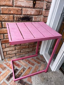 Pink Metal Outdoor Side Table