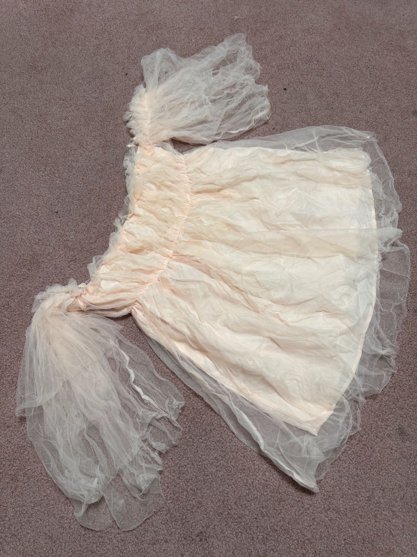 New xxl cream peach short princess poof sleeve maternity photo dress costume gown