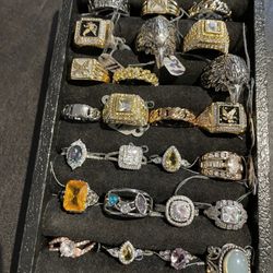 Men’s and women’s Rings most of sterling silver up to size 13 $25 each