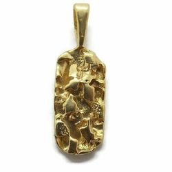 Nugget Pendant Charm. 14k Yellow Gold