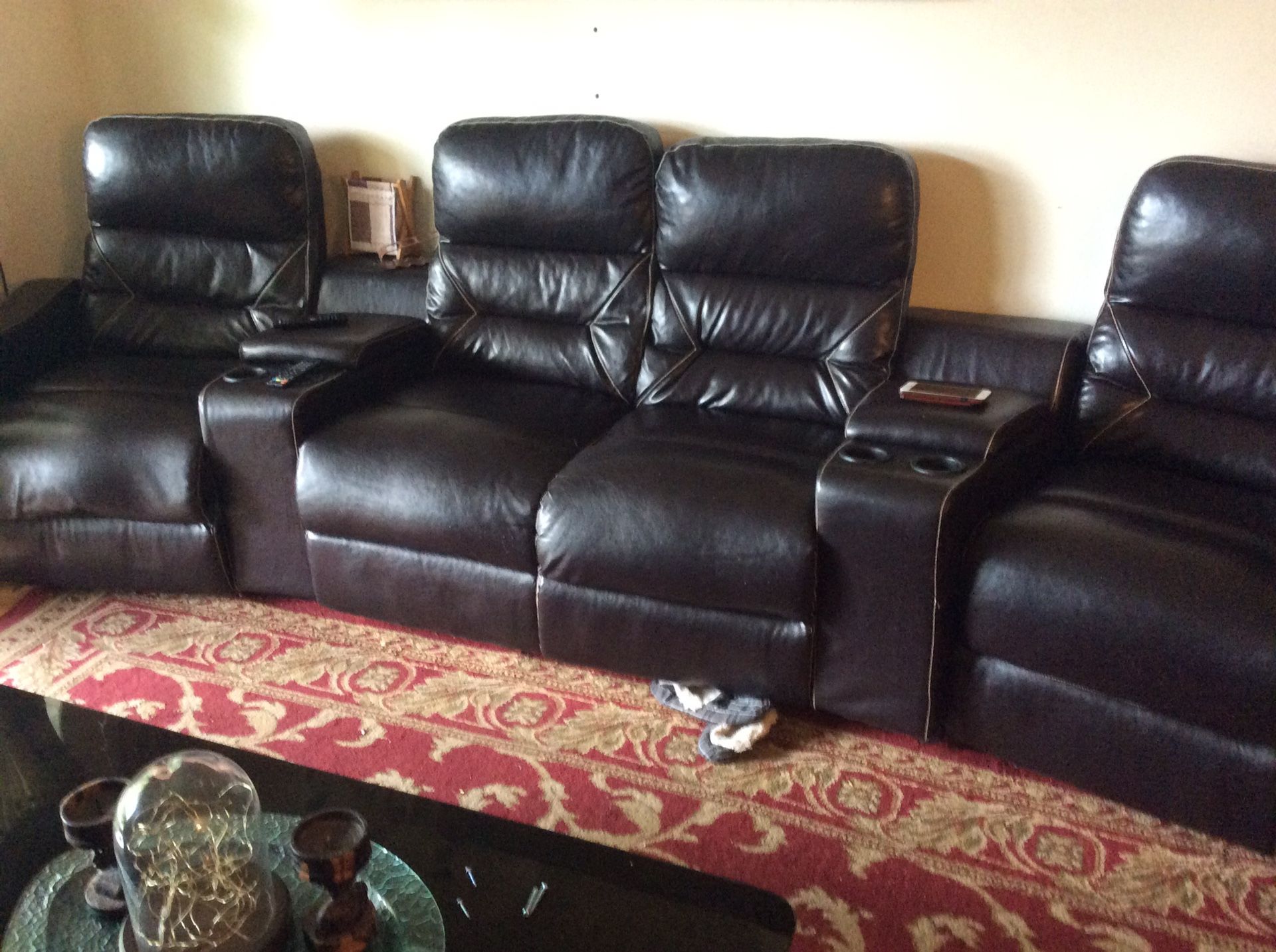 Recliners authentic sofa with coffee table n 2 side tables for