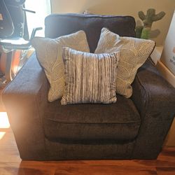 Chenille Arm Chair + Pillows