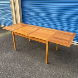 Mid Century Modern Danish Teak Draw Leaf Dining Table By Ansager