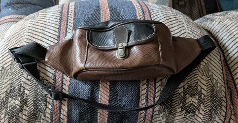 Faux Leather Black & Brown Fanny Accessory