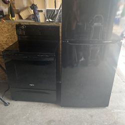 whirlpool stove and Frigidaire refrigerator 