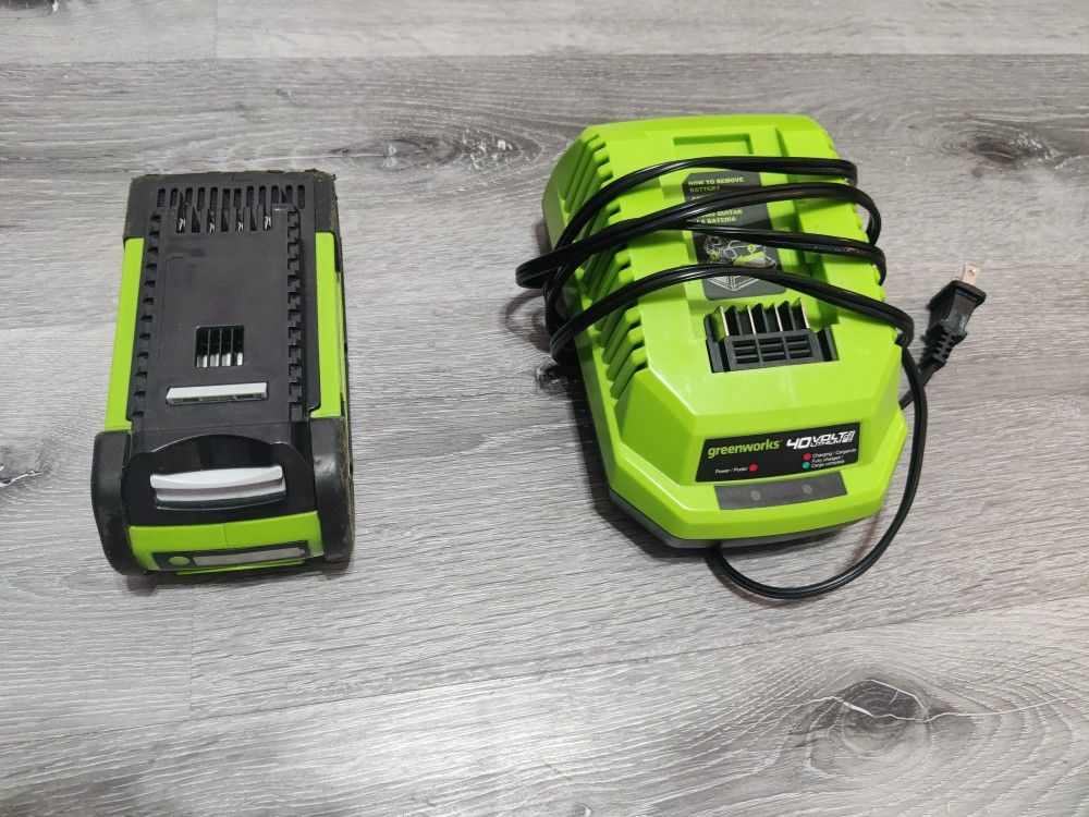 Greenworks 40V Lithium Batteries And Charger - $70