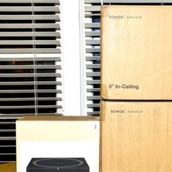 4x Sonos 8" In Ceiling Speakers + 1x Amplifier.  Brand New Sealed.  Warranty Included.