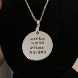 She has fire 🔥 in her soul and Grace in her he❤️rt Necklace