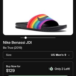 Rainbow Nike Slides