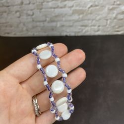 Handmade Purple And White Bracelet