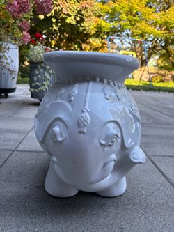 White Porcelain Elephant side table