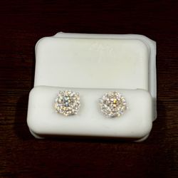 silver rhinestone cluster earrings 