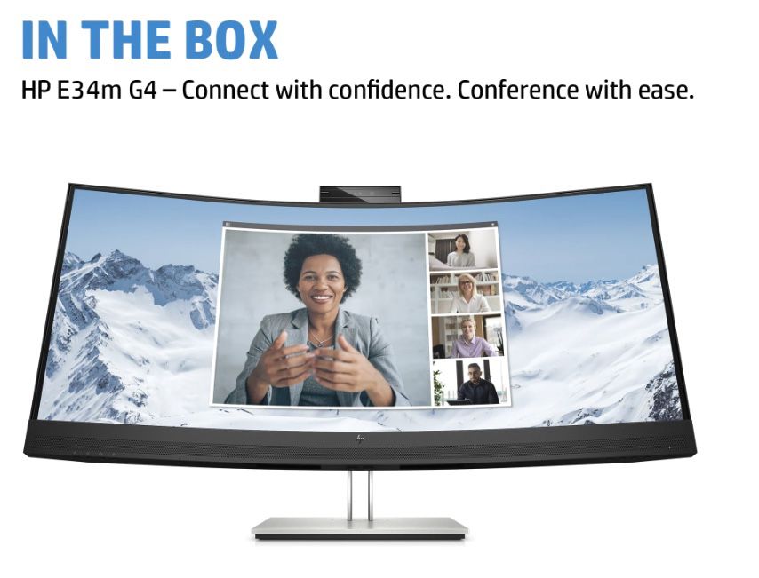 HP Curved USB-C 34 Inch Conferencing monitor