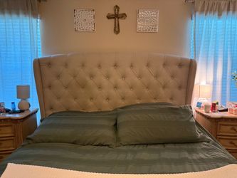 King Ivory Headboard and frame