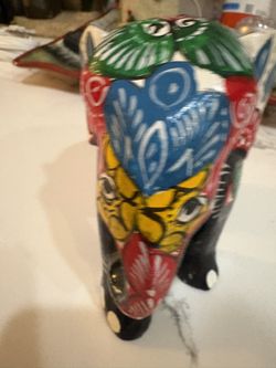 Multi Colored Hand Painted Elephant