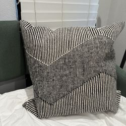 CB2 Black And White Throw Pillow