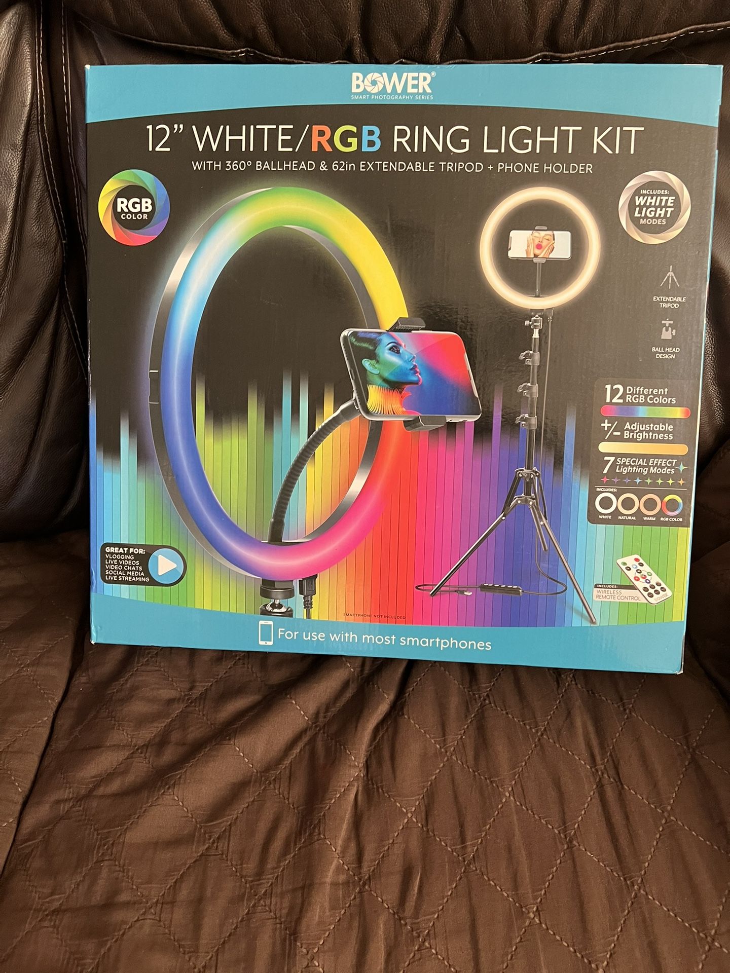 12 White/RGB ring Light Kit