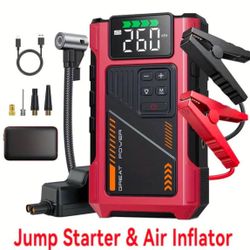Portable Jump Starter with Air Compressor 5 in 1