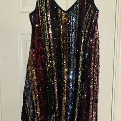 SHEIN Multi-Color Sequin Dress Sz XL