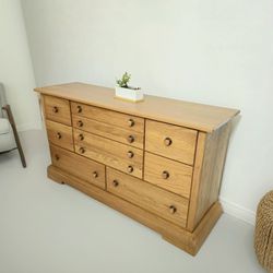 Original Real Solid Oak Wood 8-Drawer Dresser 