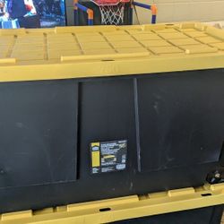 Two 75 Gallon Commander Rolling Storage Totes