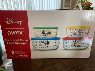Mickey Mouse Pyrex glass food storage containers .
