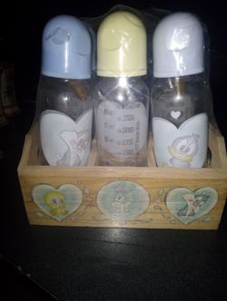 Vintage baby bottles set new