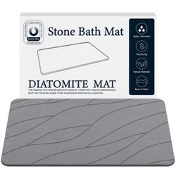 Diatomitew Stone Bath Mat - Fast Drying Bathroom Mat Stone, Diatomaceous Earth