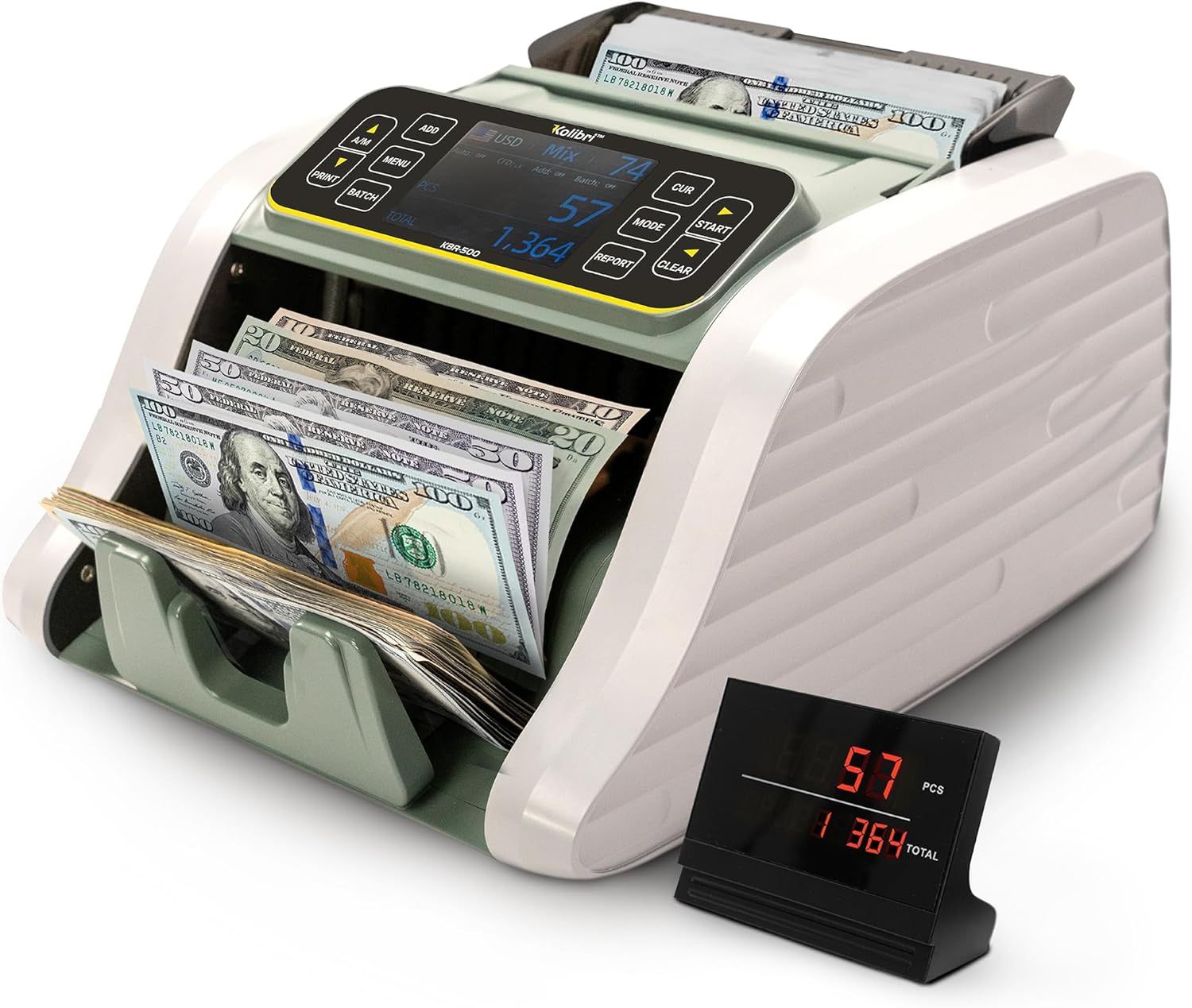 Money Counter Machine Mixed Denomination Business Grade Cash Counter  Machine w/Advanced IR/UV/MG/MT/