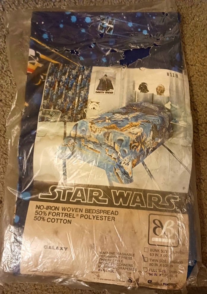 Vintage 1977 The Bibb Company Star Wars Bed Spread 