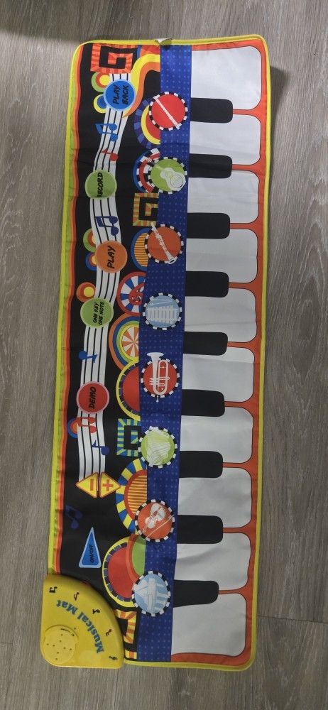 Hey! Play! Step Piano Mat for Kids, Keyboard Mat with Musical Keys, Instrument
