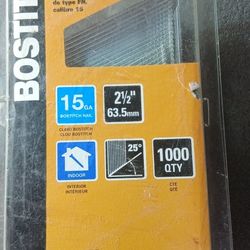 Bostitch 15 gauge 2 1/2  1000 count