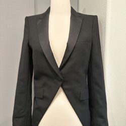 Zara Tuxedo Classic Black Womens Blazer Jacket - Tailored Single-Button